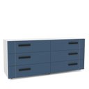 Ver imagem 2 de Cômoda 6 Gavetas Lisboa Azul/Branco
