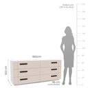 Ver imagem 3 de Cômoda 6 Gavetas Lisboa Bege/Branco/Creme
