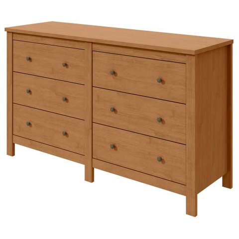 Comoda Horizontal Maggiore 6 Gavetas - Lp - Rei de Casa Amendoa Clean