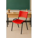 Ver imagem 3 de Kit 9 Cadeiras Iso Fixa Empilhável Escola Igreja Salão:vermelho
