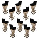Ver imagem 1 de Kit 10 Banquetas Luma Base de Ferro Sued Preto - D'classe Decor