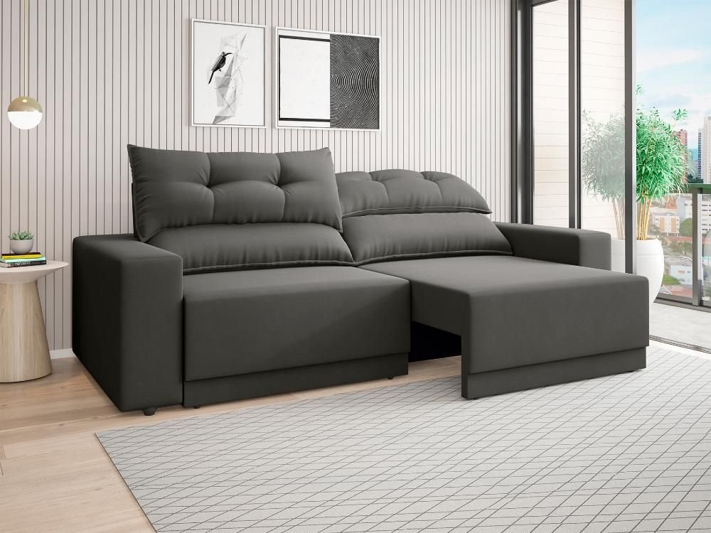 Sofá Lord 2,00m Retrátil e Reclinável Velosuede - Netsofas