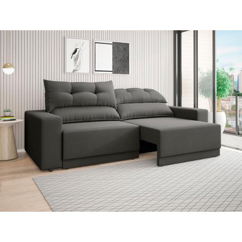 Sofá Lord 2,00m Retrátil e Reclinável Velosuede - Netsofas