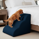 Ver imagem 2 de Escada Pet 46cm Estofada para Cachorro Nuvem R01 Veludo Azul Marinho - Annie Decor