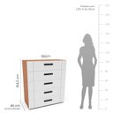 Ver imagem 3 de Cômoda 5 Gavetas Lisboa Branco/Freijó