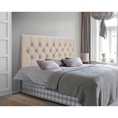 Cabeceira Painel Cama Casal 1,40 Capitonê Box Estofada - Areia Suede