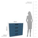 Ver imagem 3 de Cômoda para Quarto 4 Gavetas Lisboa Azul/Branco