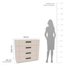 Ver imagem 3 de Cômoda 4 Gavetas Lisboa Bege/Branco/Creme