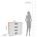 Ver imagem 3 de Cômoda 4 Gavetas Lisboa Branco/Freijó