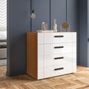 Ver imagem 1 de Cômoda 4 Gavetas Lisboa Branco/Freijó