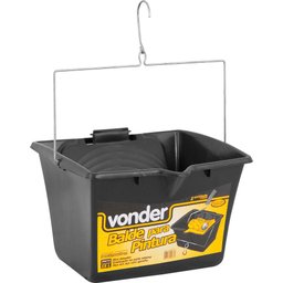 Balde plástico p/ pintura 15L 38x37,5x25cm preto Vonder - 2