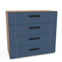 Ver imagem 2 de Cômoda 4 Gavetas Lisboa Azul/Freijó