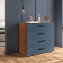 Ver imagem 1 de Cômoda 4 Gavetas Lisboa Azul/Freijó