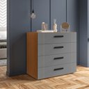 Ver imagem 1 de Cômoda 4 Gavetas Lisboa Cinza/Freijó