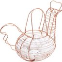 Ver imagem 2 de Cesto Galinha Porta Ovos Aramado Decorativo 12 Ovos Branco