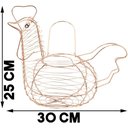 Ver imagem 5 de Cesto Galinha Porta Ovos Aramado Decorativo 12 Ovos Branco