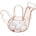 Ver imagem 4 de Cesto Galinha Porta Ovos Aramado Decorativo 12 Ovos Branco