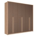 Ver imagem 3 de Guarda Roupa Genova 06 Portas 4 Gavetas MDP Marrom/Wood/Terracota