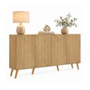 Ver imagem 2 de Aparador Buffet com 4 Portas Retrô 123cm Multimóveis MP1910 Madeirado/Natural