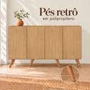 Ver imagem 6 de Aparador Buffet com 4 Portas Retrô 123cm Multimóveis MP1910 Madeirado/Natural