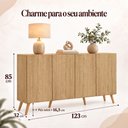 Ver mais imagens de Aparador Buffet com 4 Portas Retrô 123cm Multimóveis MP1910 Madeirado/Natural
