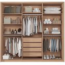 Ver imagem 3 de Guarda-Roupa 06 Portas 4 Gavetas com Espelho MDP Genova Marrom/Wood/Terracota