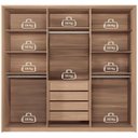 Ver imagem 7 de Guarda-Roupa 06 Portas 4 Gavetas com Espelho MDP Genova Marrom/Wood/Terracota