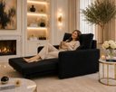 Ver imagem 4 de Poltrona Cama Solteiro 2 em 1 Conforto, Elegância Veludo:Preto