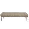 Recamier Estofada Casal Queen Luxo Veludo Bege Escuro Ateliê do Conforto Recamier Casal Queen Estofa - 5