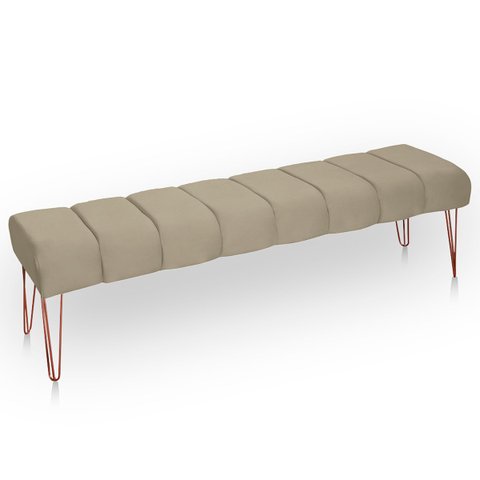 Recamier Estofada Casal Queen Luxo Veludo Bege Escuro Ateliê do Conforto Recamier Casal Queen Estofa