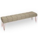 Ver imagem 1 de Recamier Estofada Casal Queen Luxo Veludo Bege Escuro Ateliê do Conforto Recamier Casal Queen Estofa