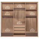 Ver imagem 7 de Guarda-Roupa Torino 06 Portas 5 Gavetas MDP Marrom/Wood/Terracota