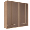 Ver imagem 3 de Guarda-Roupa Torino 06 Portas 5 Gavetas MDP Marrom/Wood/Terracota