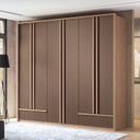 Ver imagem 1 de Guarda-Roupa Torino 06 Portas 5 Gavetas MDP Marrom/Wood/Terracota