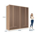 Ver imagem 4 de Guarda-Roupa 06 Portas 5 Gavetas com Espelho MDP Torino Marrom/Wood/Terracota