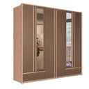 Ver imagem 3 de Guarda-Roupa 06 Portas 5 Gavetas com Espelho MDP Torino Marrom/Wood/Terracota