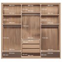 Ver imagem 6 de Guarda-Roupa 06 Portas 5 Gavetas com Espelho MDP Torino Marrom/Wood/Terracota