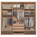 Ver imagem 5 de Guarda-Roupa 06 Portas 5 Gavetas com Espelho MDP Torino Marrom/Wood/Terracota