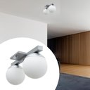 Ver imagem 1 de Painel Plafon Sobrepor de Teto Deluxe Duplo Jabuticaba Titanio com Globo Vidro Fosco 10cm