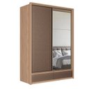 Ver imagem 3 de Guarda-Roupa 02 Portas de Correr 4 Gavetas MDP Volpe Marrom/Wood/Terracota