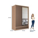 Ver imagem 4 de Guarda-Roupa 02 Portas de Correr 4 Gavetas MDP Volpe Marrom/Wood/Terracota