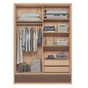 Ver imagem 5 de Guarda-Roupa 02 Portas de Correr 4 Gavetas MDP Volpe Marrom/Wood/Terracota