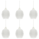Ver imagem 1 de Kit 6 Pendentes Barril Incolor Brilho Luminaria Teto Branco