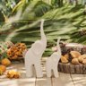 Kit Escultura Elefantes em Ceramica Mart - 2