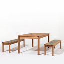 Ver imagem 2 de Conjunto Sala de Jantar 1 Mesa 2 Bancos 180cm Verde/Jatobá