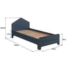Cama Infantil em Mdf 15mm com Cabeceira Casinha 193cm X 95cm Dylan - 3