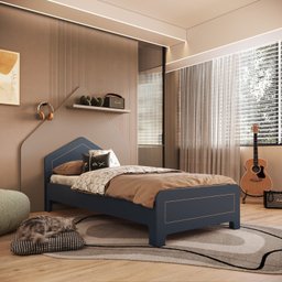 Cama Infantil em Mdf 15mm com Cabeceira Casinha 193cm X 95cm Dylan - 1
