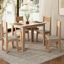 Ver imagem 1 de Conjunto de Jantar 4 Lugares com Mesa Retangular Tampo MDF 1,10m e 4 Cadeiras Delta Nicoli