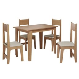 Conjunto de Jantar 4 Lugares com Mesa Retangular Tampo MDF 1,10m e 4 Cadeiras Delta Nicoli  - 2