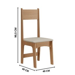 Conjunto de Jantar 4 Lugares com Mesa Retangular Tampo MDF 1,10m e 4 Cadeiras Delta Nicoli  - 5